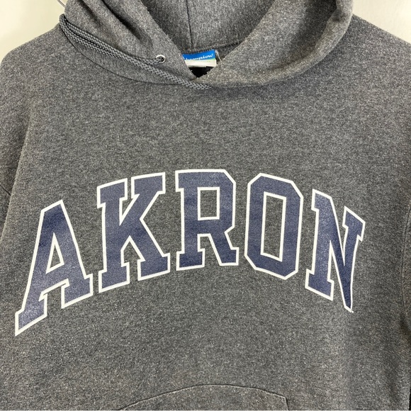 University Akron Zips Roo Gray Size Small Hoodie Sweatshirt Champion Brand - Picture 2 of 10